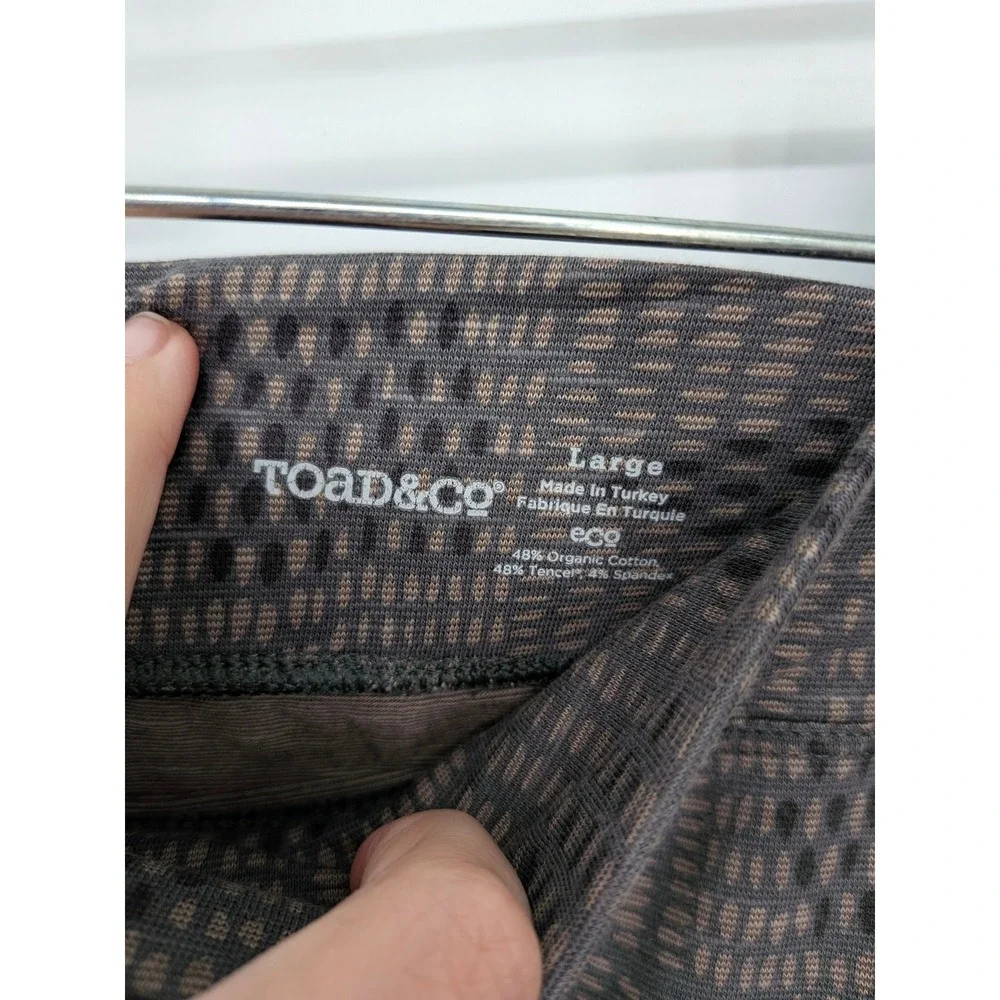 Toad&Co Skirt Womens Large Brown Geometric Eco Organic Cotton Tencel Knit Active